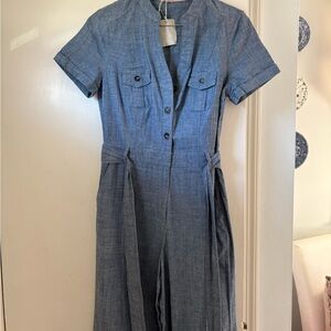 Boden Chambray Midi Utility Dress - Blue